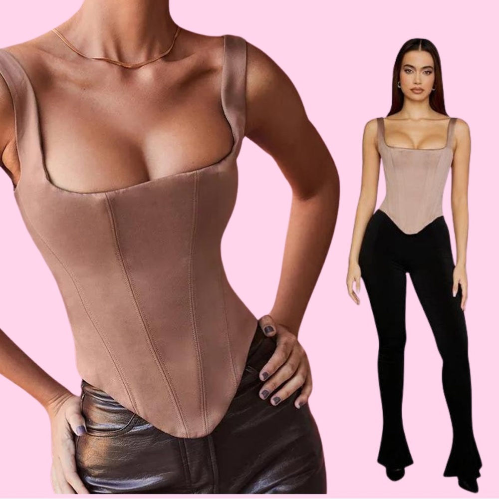 House of CB Taupe Corset Top